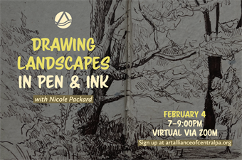 Drawing Landscapes with Pen & Ink ZOOM PopUp Class