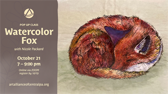 Watercolor Fox Pop-up class via ZOOM